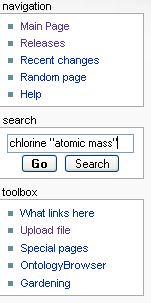 The standard text field is used for the combined search.