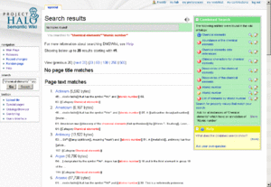 The semantic search result page.